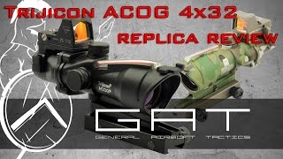 Trijicon ACOG 4x32 with RMR style replica review  GAT Airsoft review [upl. by Odnala186]