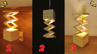 É Fazer e Vender Luminária de madeira versátil  PINUS DIY  3 in 1 wooden lighting fixture [upl. by Florina]