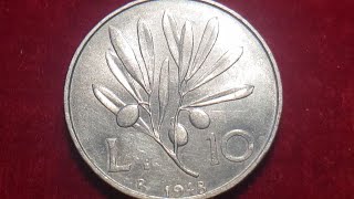 Moneta da 10 lire ulivo 1948 Repubblica Italiana Quanto vale [upl. by Nancey]