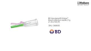 BD Vacutainer Eclipse™ blood collection needle 21g x1 25 x100 P 368650 [upl. by Ttoile620]