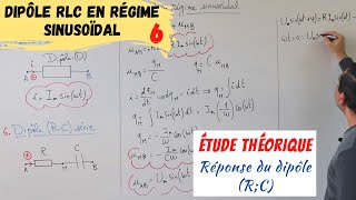 Dipôle RLC en régime sinusoïdal6 Réponse dun dipôle RC résumé [upl. by Zanze]