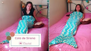 Manta con COLA DE SIRENA tejida a crochet🧜‍♀️ [upl. by Cirdnek]