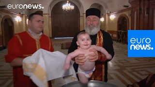 This baptism in Georgia is enough to make your head spin  Orthodox Religion  euronews 🇬🇧 [upl. by Nedlog]