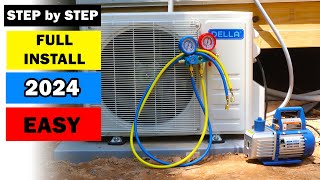 Della Mini Split AC Installation Step By Step 2024  Total Installation [upl. by Yrtneg207]