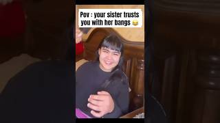 bangs haircut haircutfails funnymoments funnyshorts funnyvideo hairtutorial funny lol [upl. by Lav307]