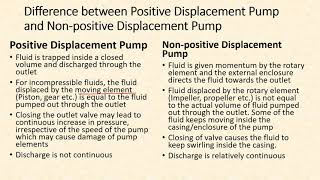 Difference between positive and non positive displacement pump [upl. by Yahsal]