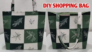 Shopping bag cutting and stitching  How to make a Tote Bag at home  Cloth bag making  Bag making [upl. by Lewendal314]