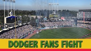 Fight at the Dodgers vs Giants Opening Day 32918 [upl. by Ettenav75]