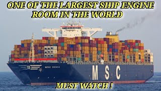 MEGA SHIP ENGINE ROOM TOUR in 40 mins 153092 GRT 13200 TEU MSC SHIPS msc container fyp [upl. by Otreblon]