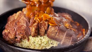 【ガリハラ】にんにくステーキ丼 Super garlic steak bowl [upl. by Marchall]