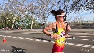 Asi corre la ganadora de la M Maratón Zaragoza 2024 [upl. by Kirsti]