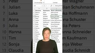 Namen Verketten  2 Möglichkeiten excel exceltipps exceltips effizienz exceltutorial [upl. by Oibirot457]