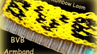 Rainbow Loom BVB Armband 1 Bundesliga Fussball Loom Bands Loom Bandz [upl. by Keare216]