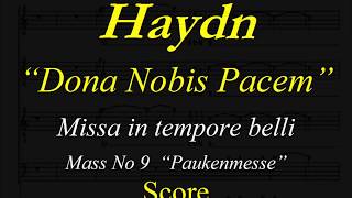 Haydn  Missa In Tempore Belli  Paukenmesse  6b Dona Nobis Pacem  Score [upl. by Ahsekal344]