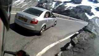 Swiss biker fall down on the Stelvio [upl. by Godfrey]