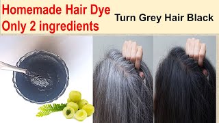 Amla Hair Dye at Home  Homemade Hair Dye using 2 ingredients Natural hair turn grey hair to black [upl. by Can62]