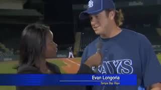 Evan Longorias Catch saves Reporters Life [upl. by Tabby]