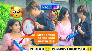 Period Prank On Boyfriend  Cute Reaction 😍  Justin Romio [upl. by Annoit803]