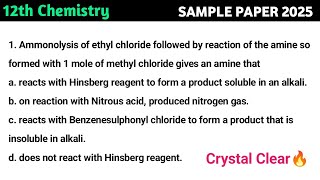 Ammonolysis of ethyl chloride followed by reaction of the amine so formed with 1 mole of methyl [upl. by Iclehc]