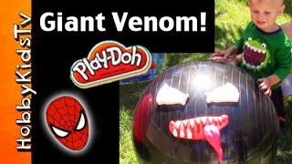 GIANT Venom PlayDoh Head Surprise  Kinder Egg Treasures HobbyKidsTV [upl. by Inger658]