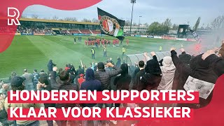 SUPPORTERS van FEYENOORD steken VUURWERK af bij LAATSTE TRAINING voor KLASSIEKER tegen Ajax [upl. by Elorak]