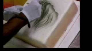 Airbrushed Fondant Cake part 1Cake decorating [upl. by Aney129]