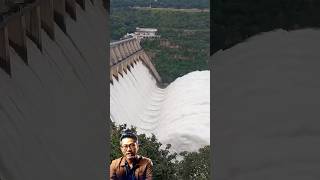 The hydroelectric dam releases water quanhuychannel waterfall construction [upl. by Vladi844]