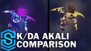 ALL OUT KDA Akali vs True Damage Akali Epic Skins Comparison League of Legends [upl. by Ati]