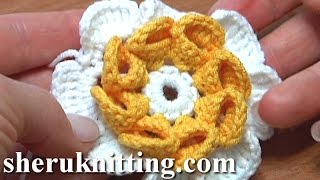 Folded Petal Crochet Flower How do You Crochet a Flower [upl. by Hube835]