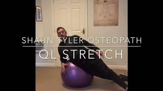 Back Pain Relief Quadratus Lumborum Stretch on Stability Ball [upl. by Glaab383]