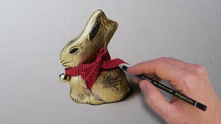 Lindt Chocolate Bunny 3D Drawing 🐇💛 [upl. by Alamat]