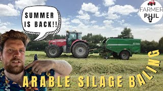 18 HOURS BALING  ARABLE SILAGE HAYLAGE amp SILAGE  MF 6499 amp MCHALE FUSION 2 [upl. by Moitoso958]