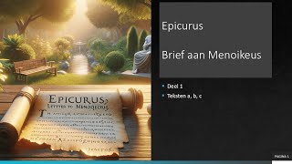 Epicurus Brief aan Menoikeus deel 1 [upl. by Eiramaneet]