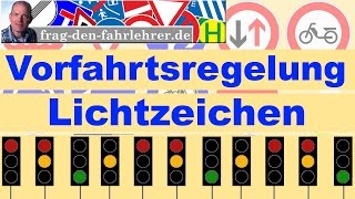 Vorfahrtsregeln erklärt  Ampeln  Lichtzeichen  Vorfahrt  Fahrschule  Führerschein [upl. by Tingley]