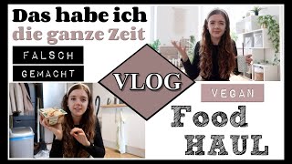 Das habe ich die ganze Zeit falsch gemacht ● Vegan Food Haul mostly clean gesund  VLOG 2020 [upl. by Ydissak]