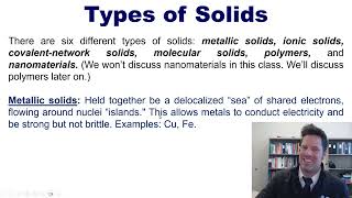 Chapter 12 – Part 1 Types of Solids Metals and Alloys [upl. by June]