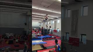 Not sure how I landed this routine🤣 gymnastics gymnasticssaves flips fails trampoline sports [upl. by Meares]