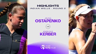 Jelena Ostapenko vs Angelique Kerber  2024 Indian Wells Round 2  WTA Match Highlights [upl. by Elmo]