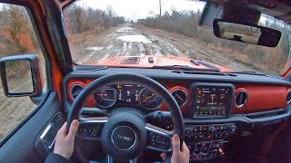 2020 Jeep Wrangler Unlimited Rubicon EcoDiesel  Rainy POV Test Drive Binaural Audio [upl. by Neoma496]