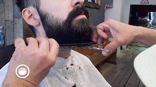 Rounded Beard Trim for Medium Beard at Barbershop [upl. by Virgy690]