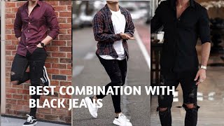 10 Best black jeans with shirt outfit combination  Black jeans ke sath kaon si shirt pahne [upl. by Amalburga]