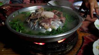 Lao Food  Fondue in Phonsavan [upl. by Ggerg904]