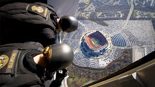 Crazy US Parachute Team Jumps Inside Football Stadium [upl. by Hoy]