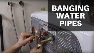 Stop Water Pipes From Banging Installing Washing Machine Water Hammer Arrestors [upl. by Draper783]