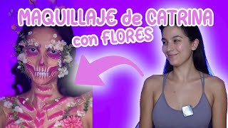 Maquillaje de CATRINA con FLORES mientras platicamos [upl. by Dnalevets]