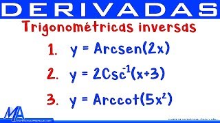 Derivada de las funciones Trigonométricas Inversas [upl. by Lytsirk]