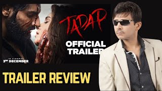 Tadap movie trailer review by KRK krkreview bollywood krk film [upl. by Putscher]