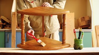 4K Нанесение лака на самодельную полку из дуба applying varnish on oak shelf [upl. by Okiruy]