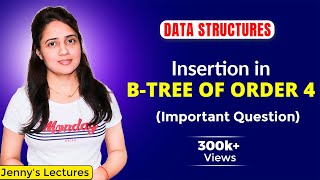 527 Insertion in BTree of Order 4 Data Structure [upl. by Nettie4]