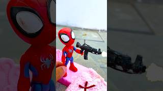 Baby Spiderman vs Venom Monster  Marvel Toys spiderman marvaltoys superman [upl. by Hinch]